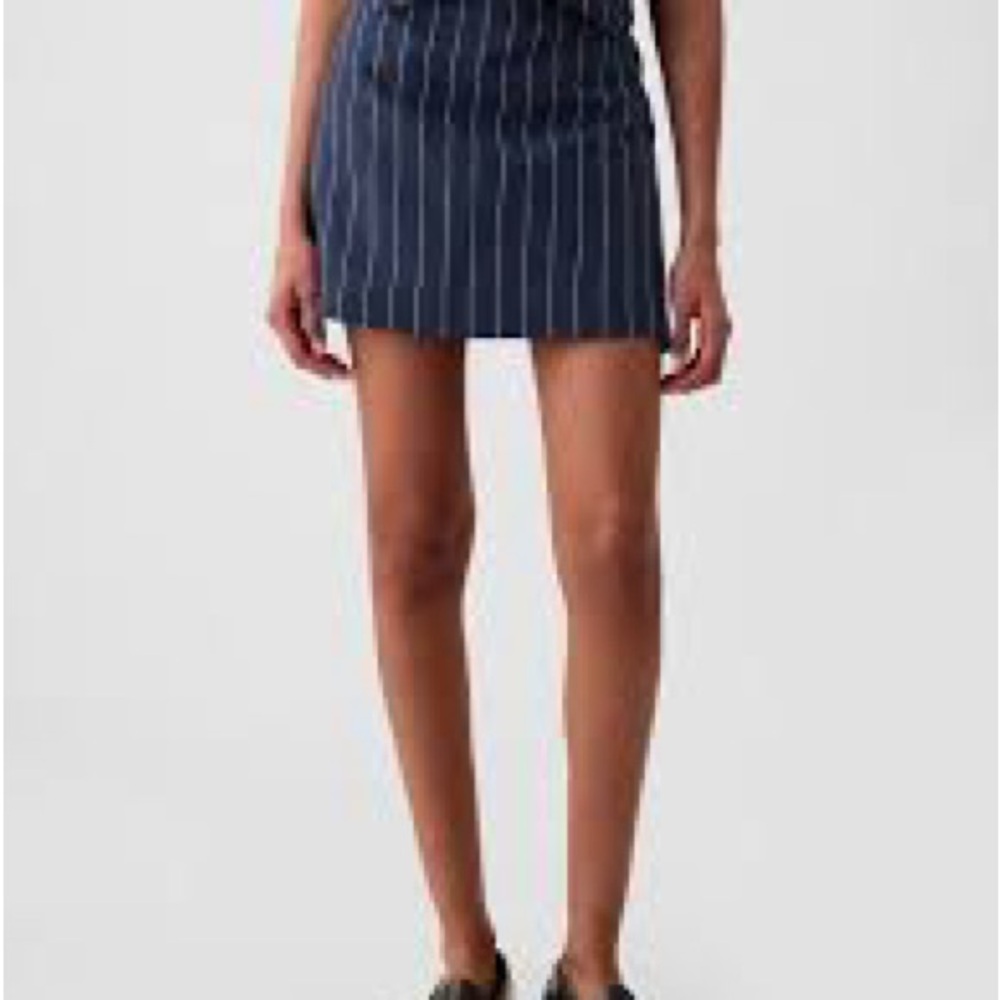 GAP Navy and White Striped Mini Skirt
